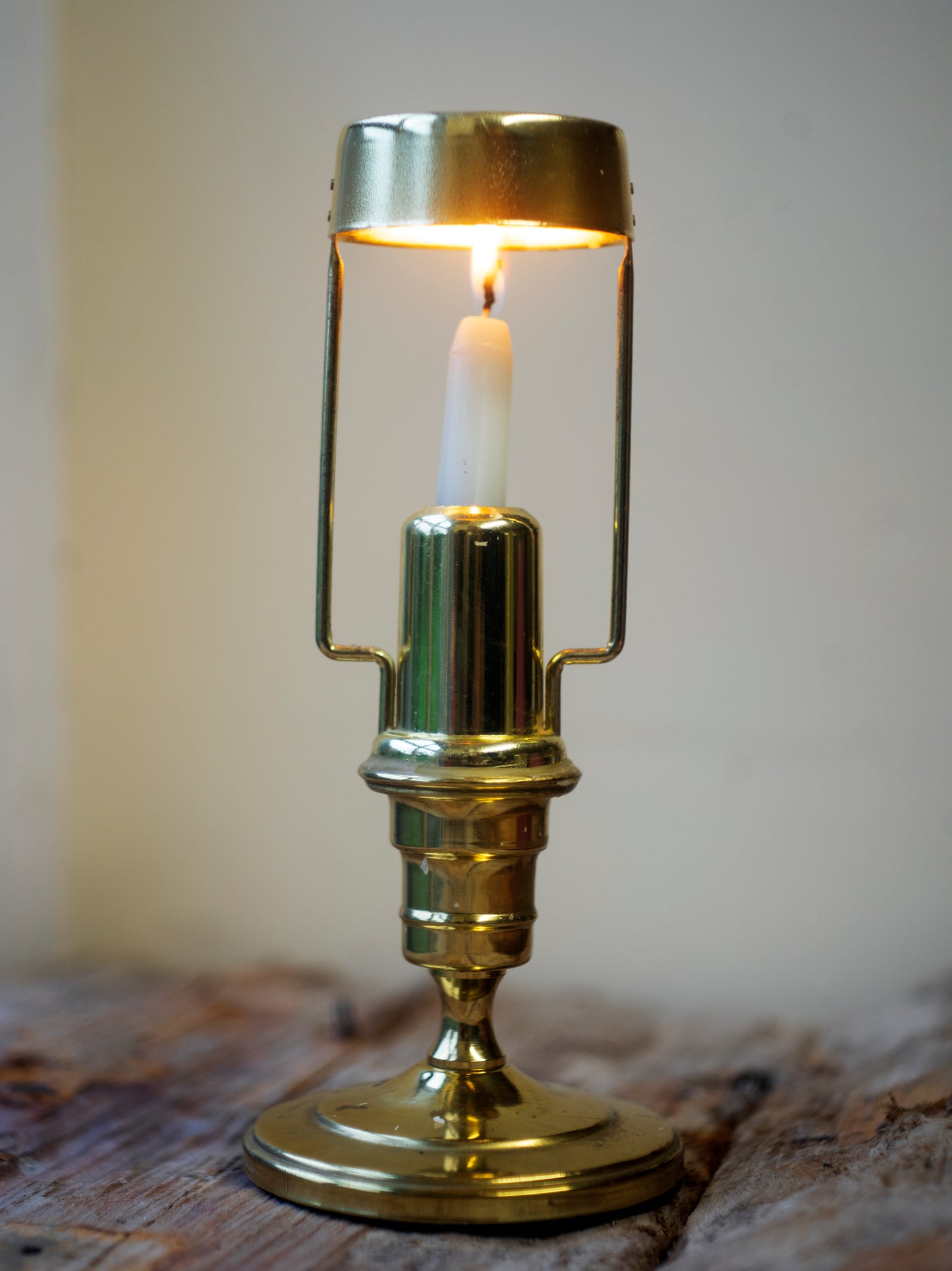 Vintage brass candle holder lamps