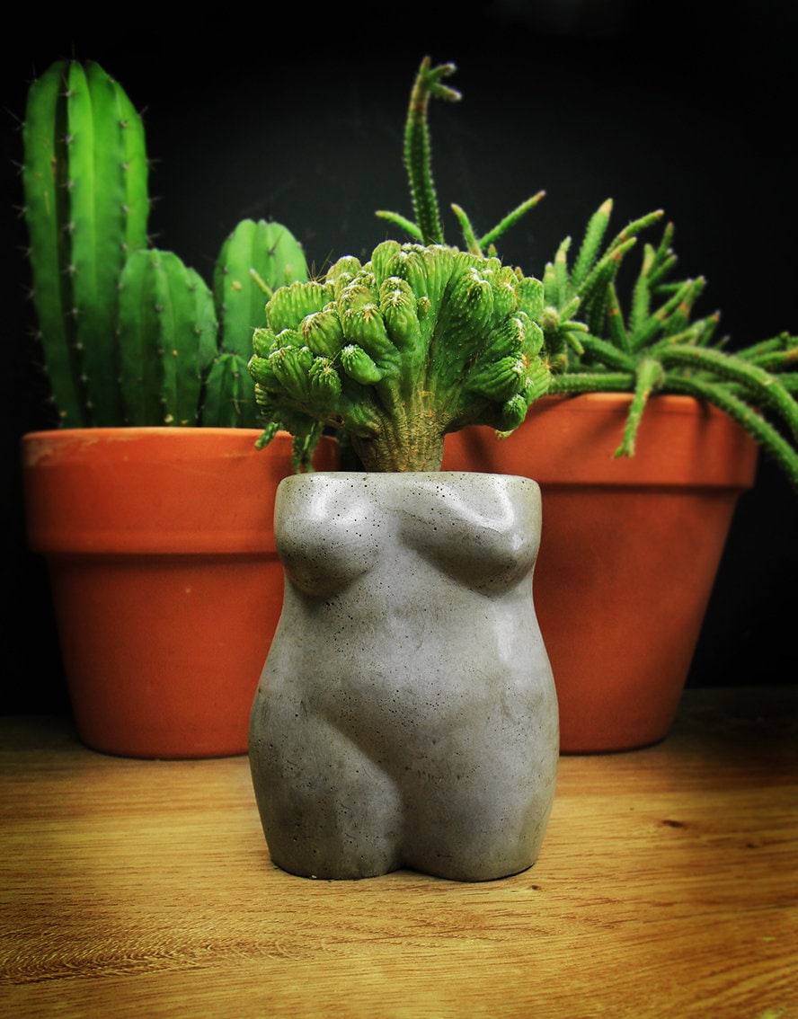 Concrete female body vase / plant pot / goddess / body positive / naked body / bud vase / concrete pot / gift for her / handmade