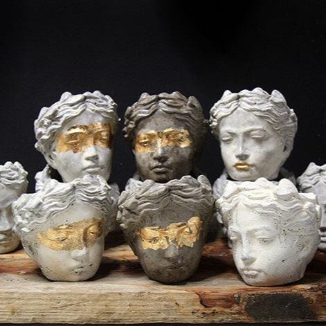 Greek Goddess Head Planter - succulent planter