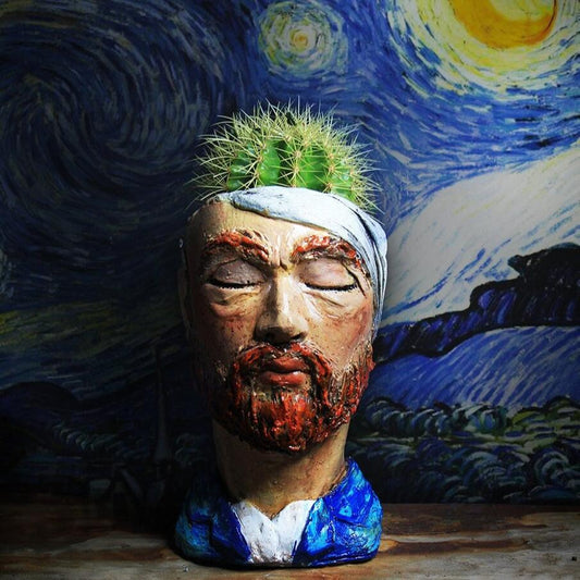 Vincent headpot - hand painted flower pot