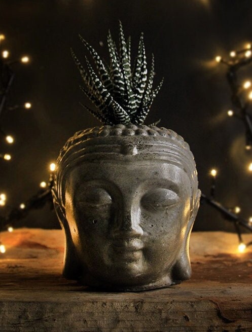 Buddha head planter for sucullent