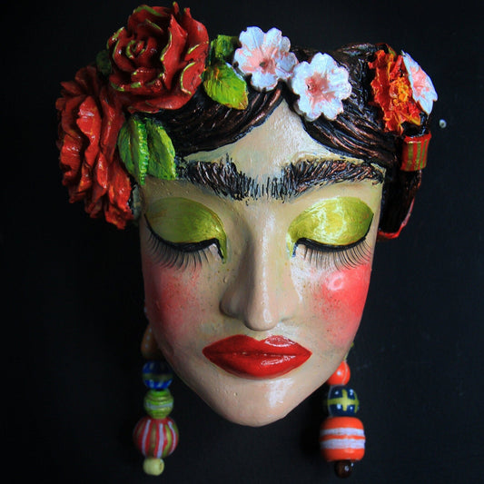 Frida inspired Human Face Shaped Flower Hanging Pot