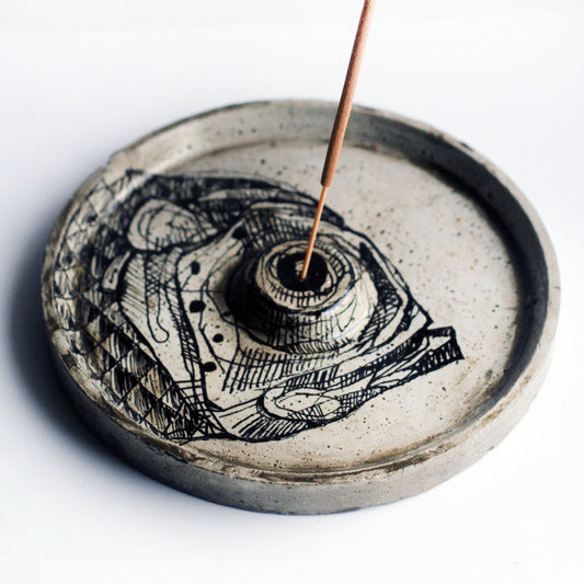 fish Incense Holder | Incense holder | Round Incense Holder | fisha art Incense Holder | Concrete incense holder | scandi decor