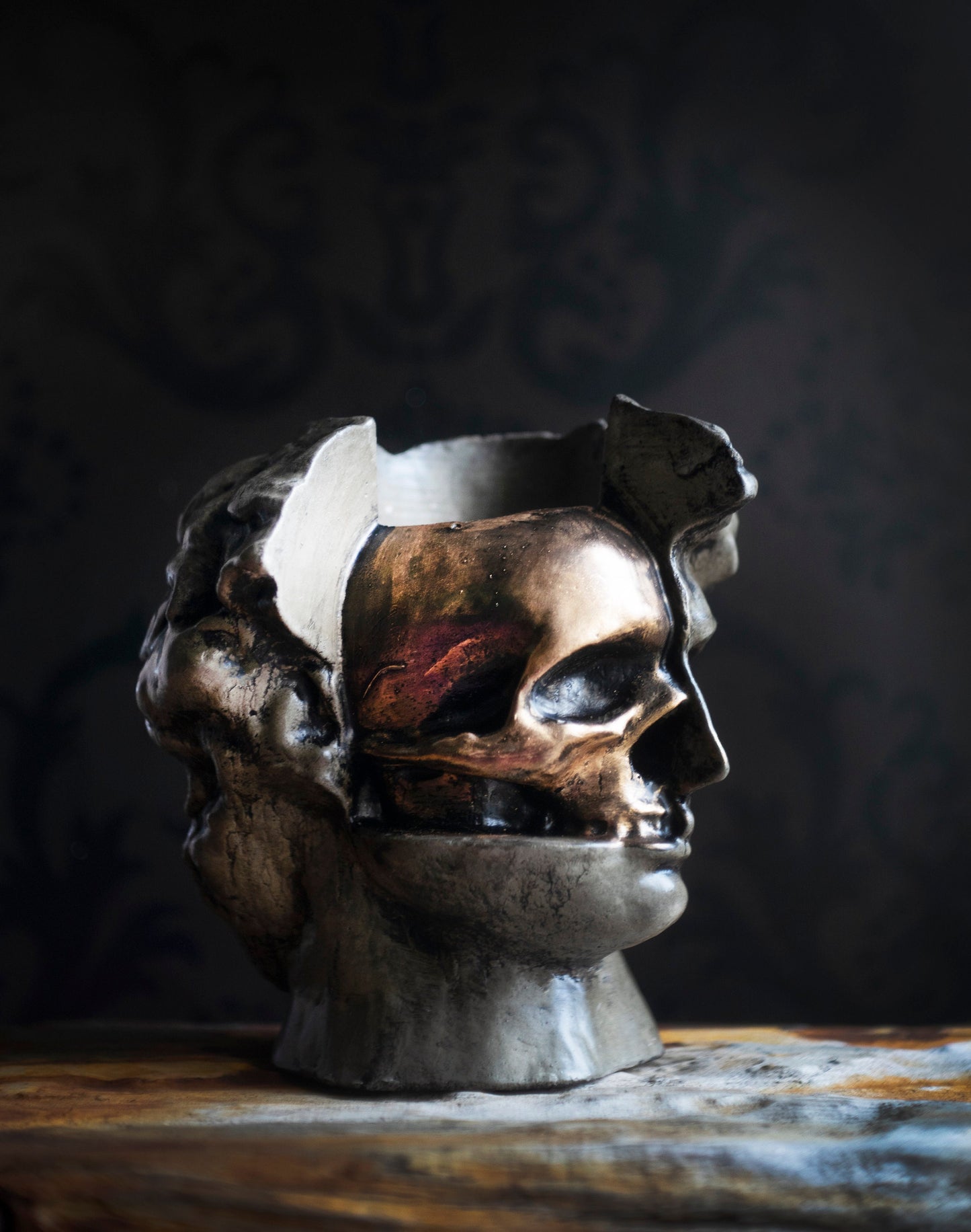 Skull David Concrete Head Planter / Male Head Planter / Concrete Head Planter / Flower Pot David Statue/concrete pot