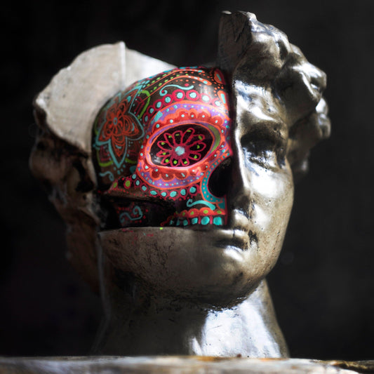 Sugar Skull David Concrete Head Planter / Male Head Planter / Concrete Head Planter / Flower Pot David Statue/concrete