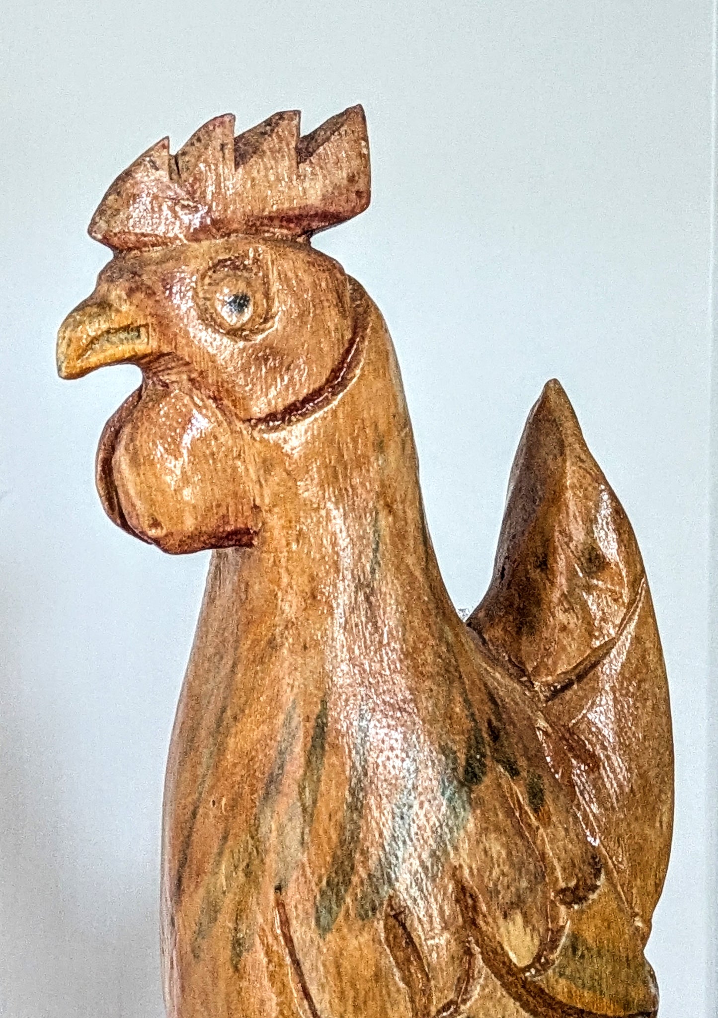 Rooster Skinny Chicken Hand Carved Wood Primitive Folk Art