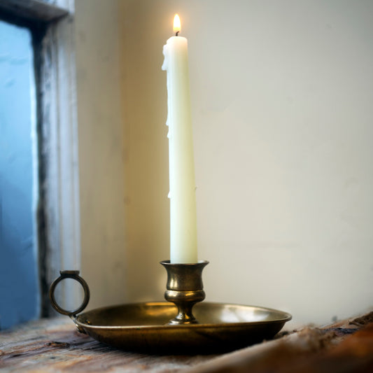 Vintage Brass Chamberstick Candlestick Holder