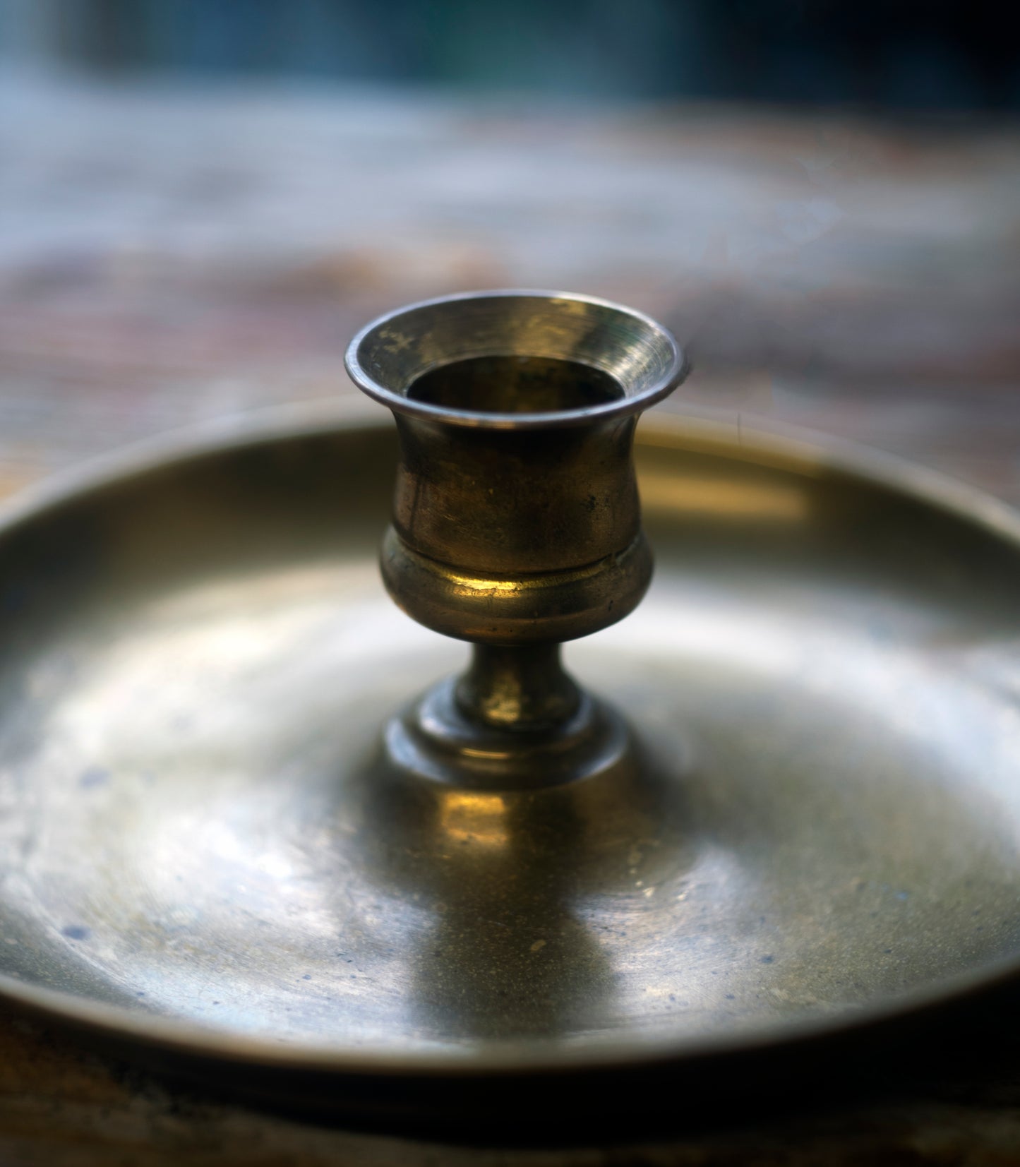 Vintage Brass Chamberstick Candlestick Holder