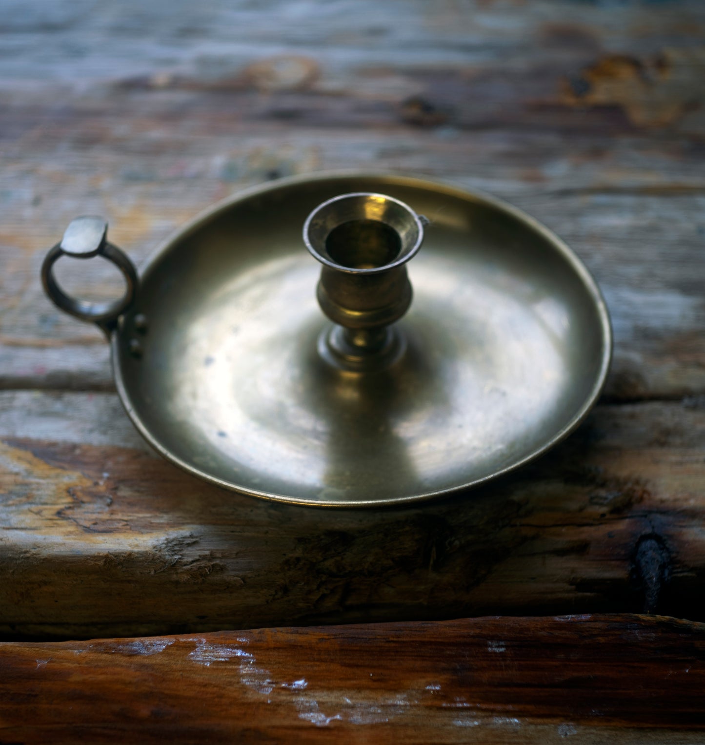 Vintage Brass Chamberstick Candlestick Holder