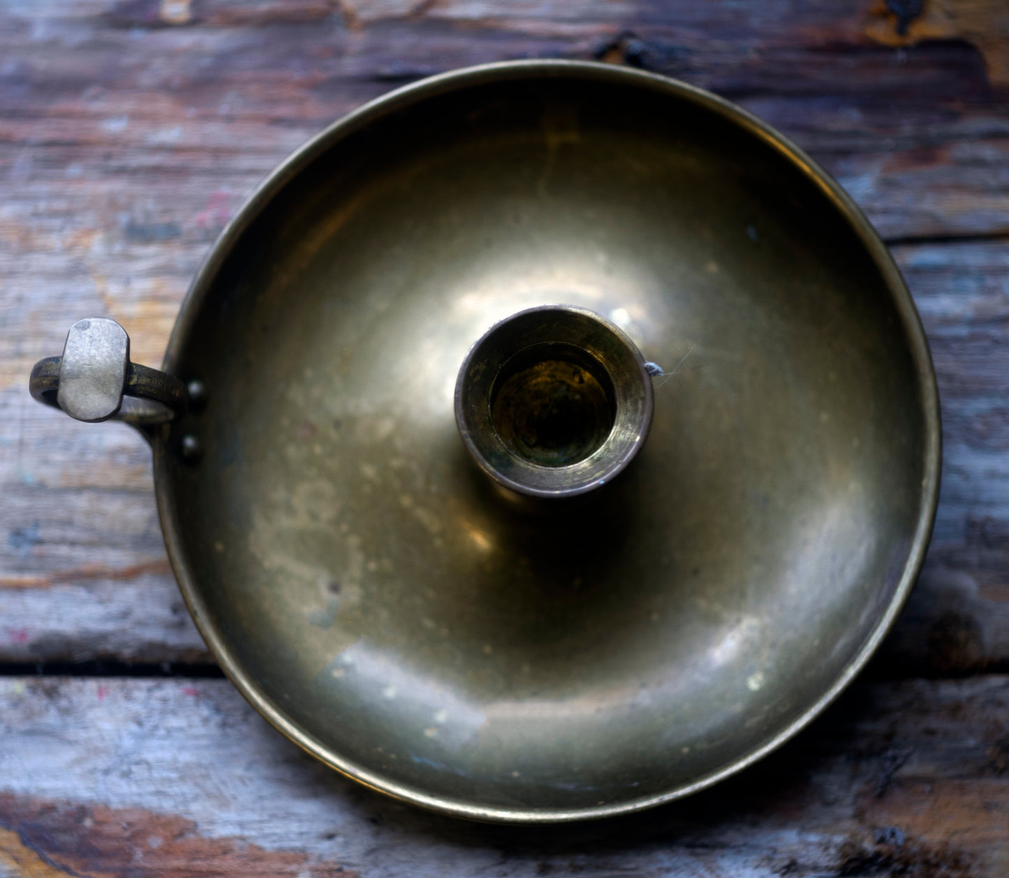 Vintage Brass Chamberstick Candlestick Holder